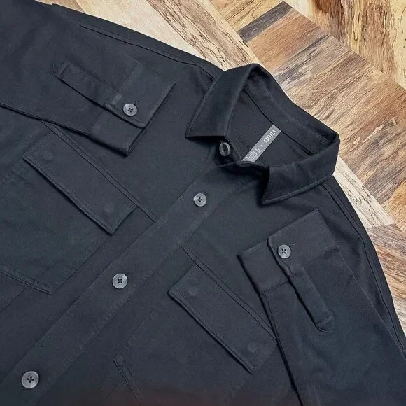 Vuori Mackenzie Jacket Medium Washed Black Cotton Shacket Chore Coat Inspo NWT - Picture 13 of 16